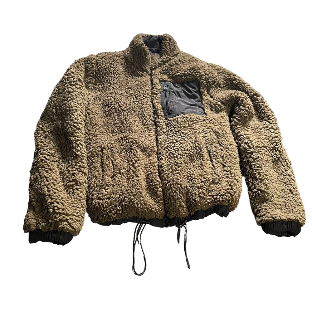 Love Tree Puffer Sherpa Reversible Black Green Winter Jacket Coat Girls Junior S